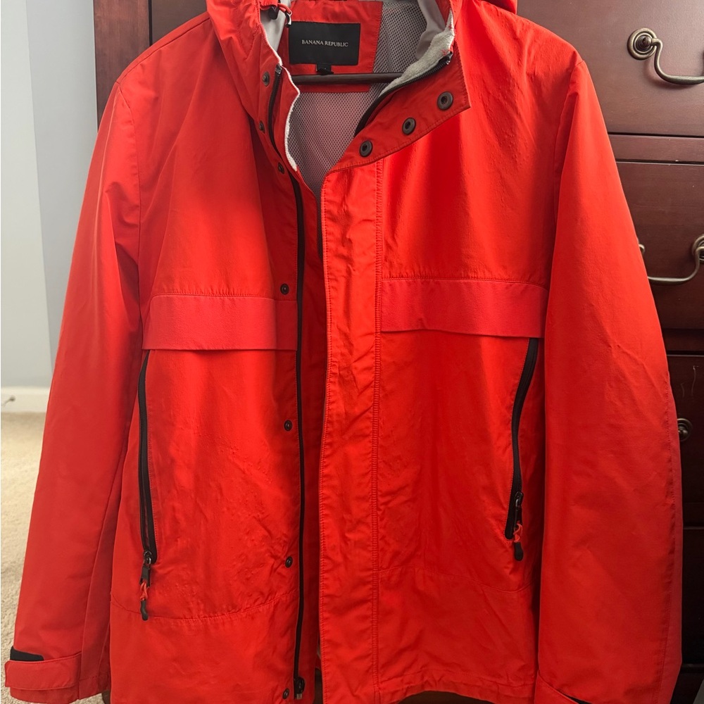Banana Republic Men's Vibrant Red Raincoat